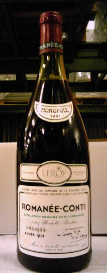 【クール便・送料無料】[1981] ロマネ・コンティ 1,500ml Romanee Conti DRC