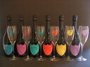 【ウォーホル専用グラス付】［2002］ ドン ペリニヨンアンディ・ウォーホル　カラーラベル　6本+グラス6脚セットDom Perignon Andy Warhol Color Label