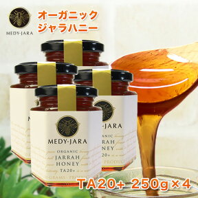 ★ジャラハニー TA 20+ 250g ×4本セット (1kg) マヌカハニーと同様の効果を持つ世界最高級の健康活性力！ オーストラリア・オーガニック認定 蜂蜜 ※分析証明書付 非加熱 生はちみつ honey ハチミツ 【送料無料】