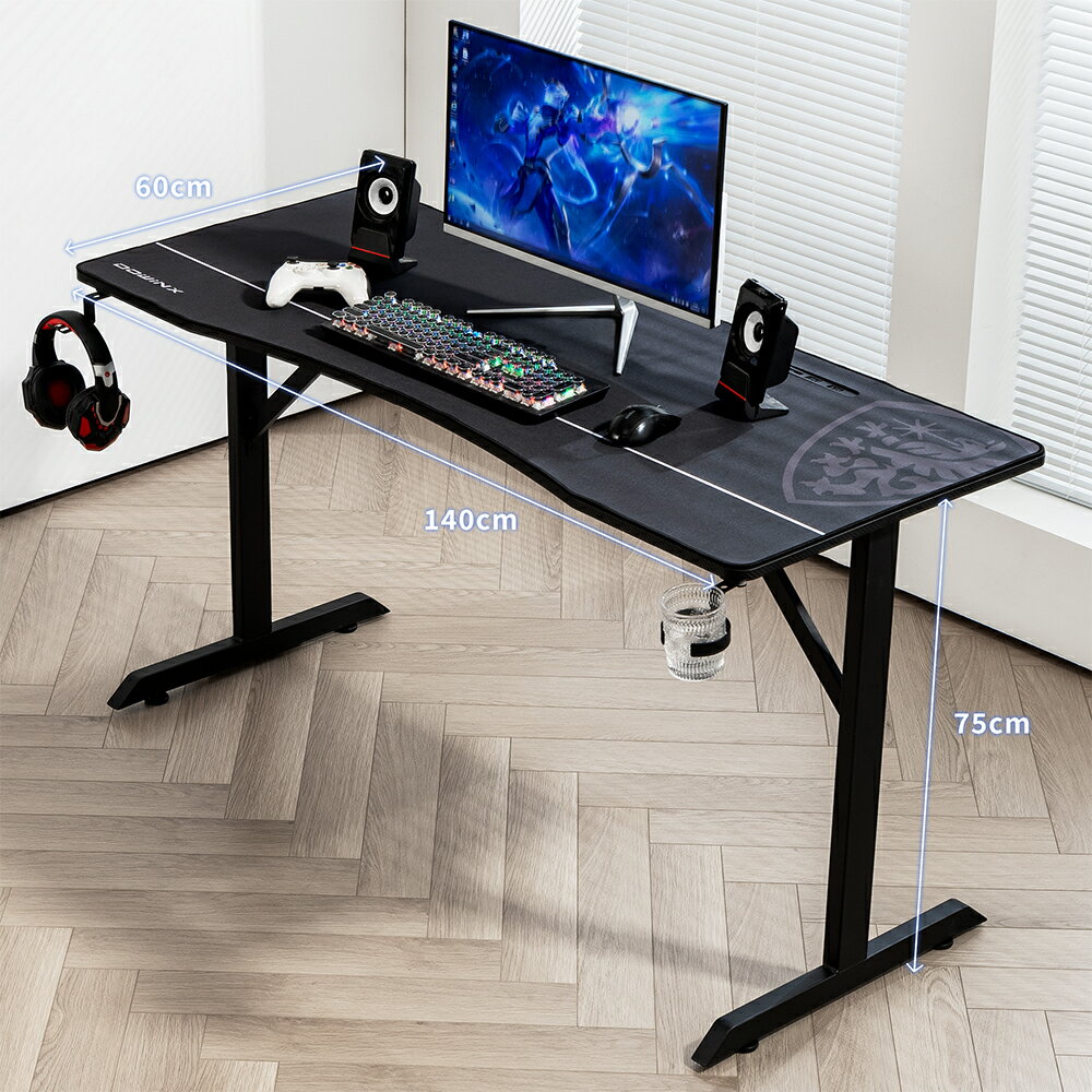 マラソン限定クーポン配布中/Dowinx ゲーミングデスク ゲームデスク パソコンデスク カップホルダー ヘッドフォンフック ワークデスク PCデスク オフィスデスク Z字 デスク 作業机 勉強机 学習机 在宅ワーク ゲーミングデスク パソコンデスク 140