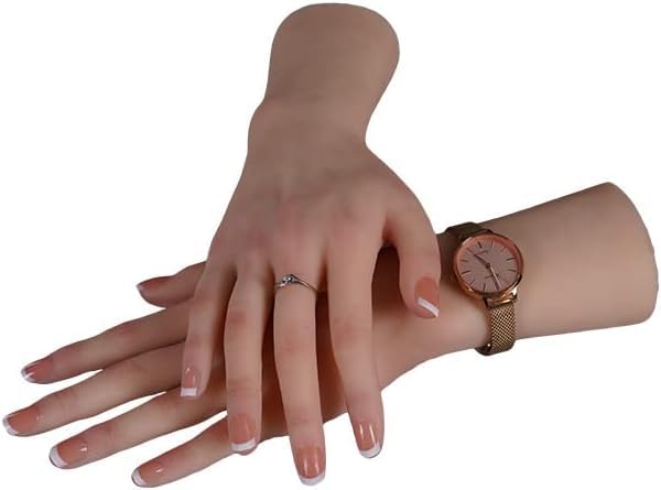 HUWAHUWA社製 ハンドモデル シリコン手模 柔らかい 自然感 多用途 ネイル 両手 手芸 モデルの手 (右手, ホワイト)