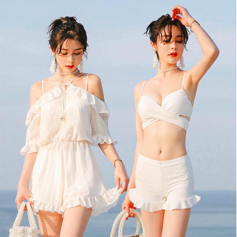 樂天商城 - 【P2倍&クーポン有】水着 ビキニ スイムウェア ワンピース水着 セクシービキニ 体系カバー水着 ラッシュガード スカート ワンピース セパレート 半袖 セット 上下セット 3点セット スリーピース かわいい 大人可愛い きれいめ セクシー スポーティー シン