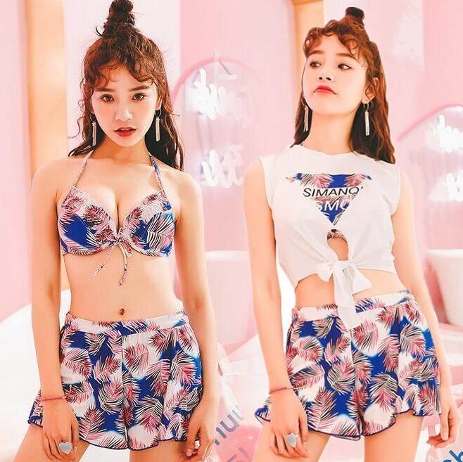 【P2倍&クーポン有】セパレート タンキニ 水着 ビキニ スイムウェア レディース 体型カバー ショートパンツ ホルターネック リボン バックシャン 伸縮性 シャーリング セット 上下セット かわいい きれいめ カジュアル ナチュラル ゴージャス 華やか 大人っぽい お洒落