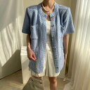 【P2倍&クーポン有】ニット カーディガン トップス レディース 春 夏 裾長め 半袖 二の腕カバー クルーネック 丸首 襟なし ストレート 羽織り 前開き ポケット 編み込み ボタン カラバリあり ブラック 黒 ホワイト 白 ブルー 青 春カラー 無地 ゆったり フリーサイズ