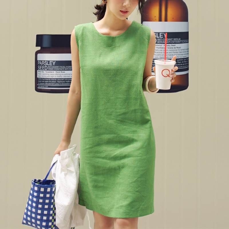 【P2倍&クーポン有】ノースリーブ ワンピドレス ワンピース レディース 送料無料 個性的 夏コーデ ミニ ショート お腹周り 袖なし 腕出し ラウンドネック ...