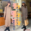 【P2倍&クーポン有】小花柄 シャツワンピース フレアワンピース ワンピース レディース プリーツスカート 送料無料 個性的 春コーデ 秋コーデ ミモレ丈 お尻カバー お腹周り ポッコリお腹カバー 長袖 襟付き レギュラーカラー セミフレア 切り替えデザイ