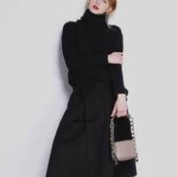 【P2倍&クーポン有】フレアワンピース スタンドカラー セミフレア ワンピース レディース 送料無料 個性的 秋コーデ ひざ丈 ロング丈 お尻カバー 長袖 ハイ...