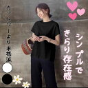【P2倍&クーポン有】Tシャツ フリル トップス レディース プルオーバー 春 夏 秋 ミドル丈 普通丈トップス 半袖 クルーネック 丸首 ラウンドネック セミタイト 切り替えデザイン バックコンシャス ブラック 黒 ホワイト 無地 S M L XL LL オフィス 学校 大学 職場