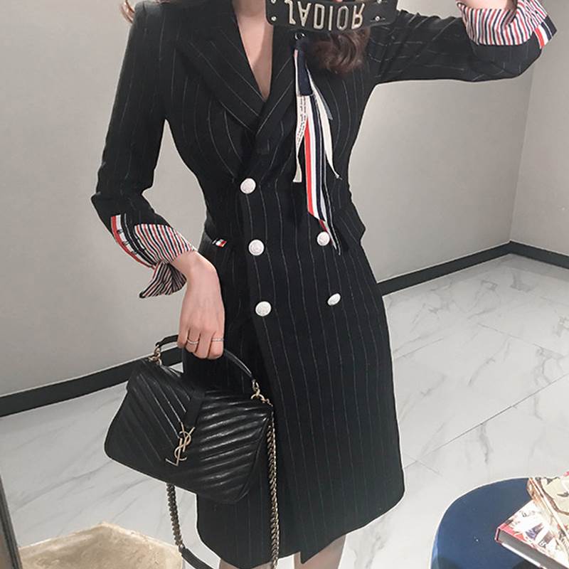 【P2倍&クーポン有】スリム ジャケットワンピース レディース 送料無料 個性的 秋 ひざ下 ミモレ丈 ミドル丈 長袖 Vネック 襟付き タイト 細身 Aライン...