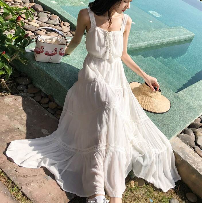 【P2倍&クーポン有】ティアードワンピ ノースリーブワンピース 春 夏 ロング丈 マキシ丈 袖なし スクエアネック ノーカラー デコルテきれい 鎖骨きれい フレ...