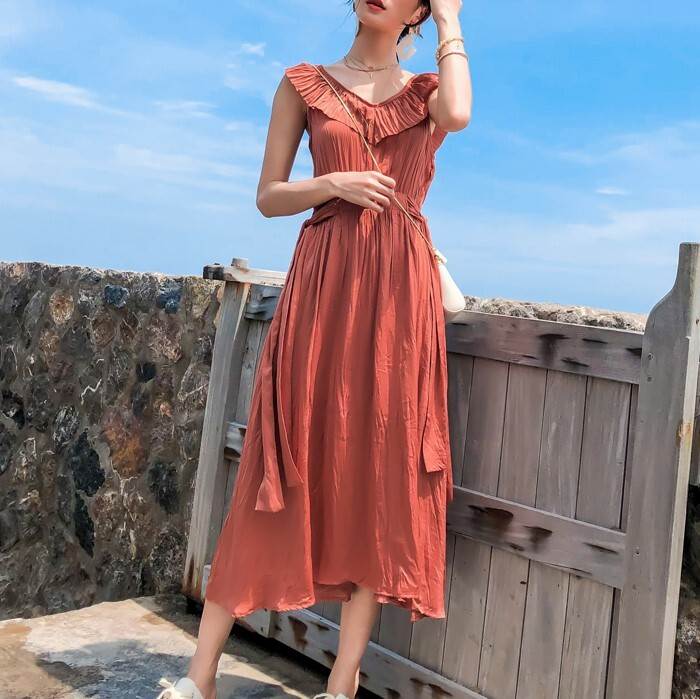 【P2倍&クーポン有】バックコンシャス フレア シャツワンピース ワンピース レディース プルオーバー ノースリーブ 送料無料 個性的 春 夏 ロング丈 お尻カ...