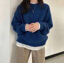 【P2倍&クーポン有】トップス ルームウェア レディース Tシャツ シャツ トレーナー スウェット 部屋着 ビッグT ロンT 春 秋 冬 ミドル丈 裾長め お尻カバー ポッコリお腹カバー 長袖 Uネック 襟なし ストレート カラバリあり ブラック ホワイト グリーン ピンク ブ