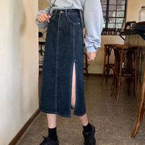 【P2倍&クーポン有】スカート デニム ボトムス レディース 春 夏 秋 冬 オールシーズン ひざ下 ミモレ..