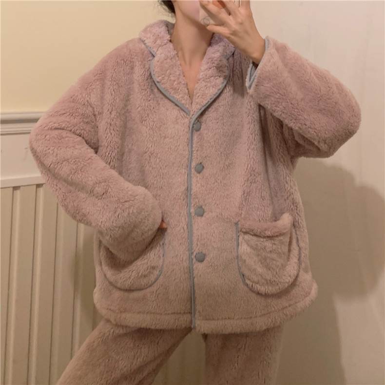 【P2倍&クーポン有】ふわふわ ポケット パジャマ 上下セット ルームウェア レディース 部屋着 寝巻き ..