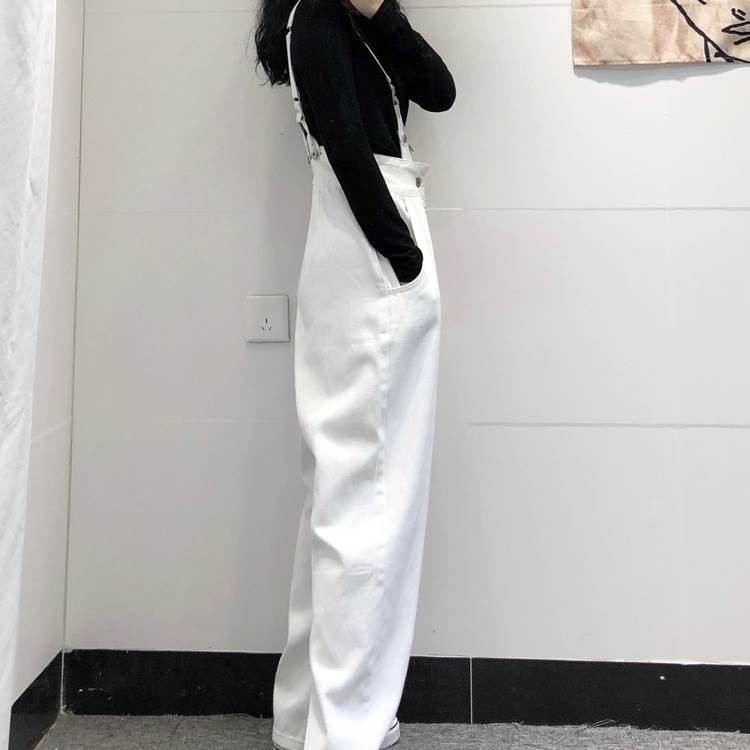 【P2倍&クーポン有】ワンショルダー ハイウエスト レイヤード ボタン オールインワン サロペット レディース ストレート 個性的 春 夏 秋 冬 オールシーズ...