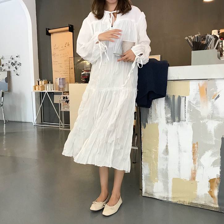 【P2倍&クーポン有】フレア Vネック フレアワンピース ワンピース レディース プルオーバー ティアード シャツワンピース 個性的 春 夏 秋 ロング丈 アン...