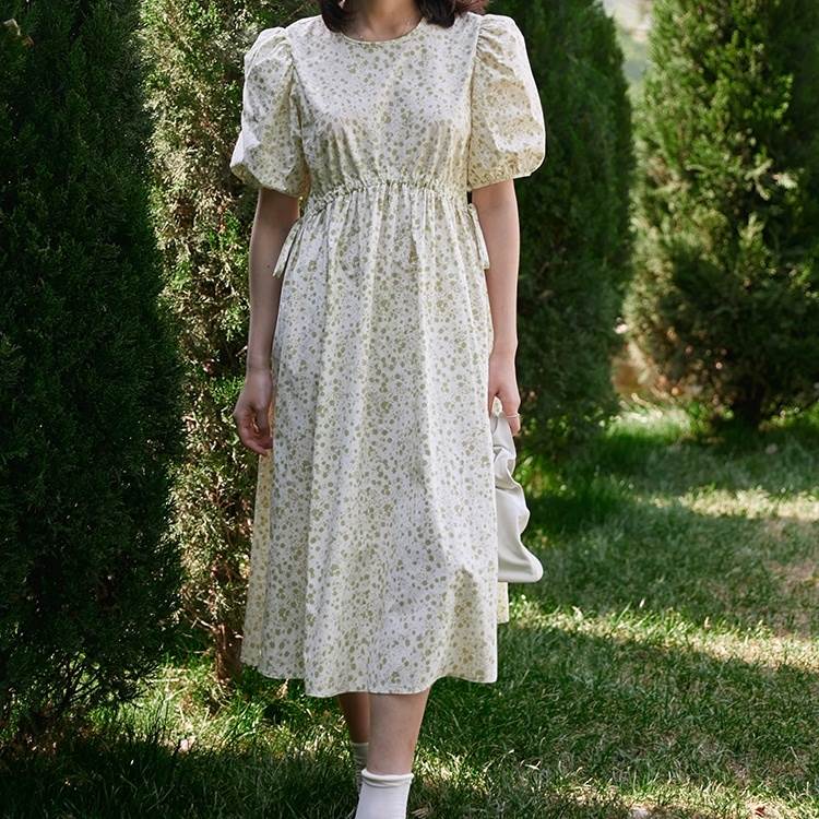 【P2倍&クーポン有】シャツワンピース ワンピース ドレス ワンピドレス 春 夏 ひざ下 7分丈 ミディアム丈 五分袖 バルーン袖 ふわ袖 ぽわん袖 パフスリー...