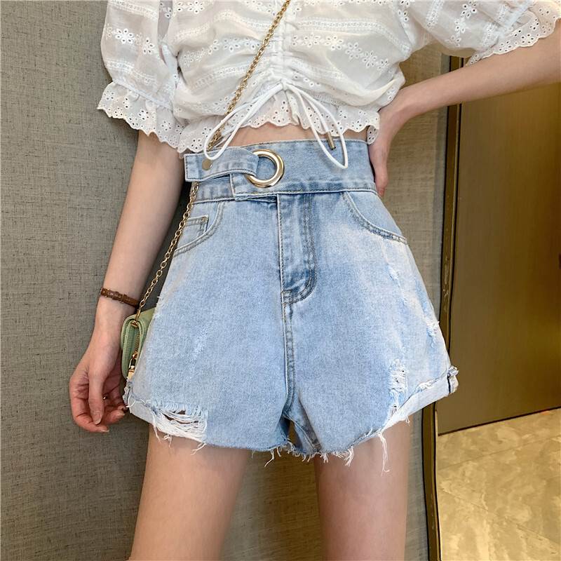 【P2倍&クーポン有】ダメージ 穴あき ベルト ポケット ボタン ヴィンテージ 2XL ボトムス パンツ レディース デニム ショートパンツ 個性的 春 夏 ミニ ショート丈 フレア ファスナー ポケット ハイウエスト 落ち感 すっきり 立体的 ハリ感 無地 S M L XL LL 3L 3XL