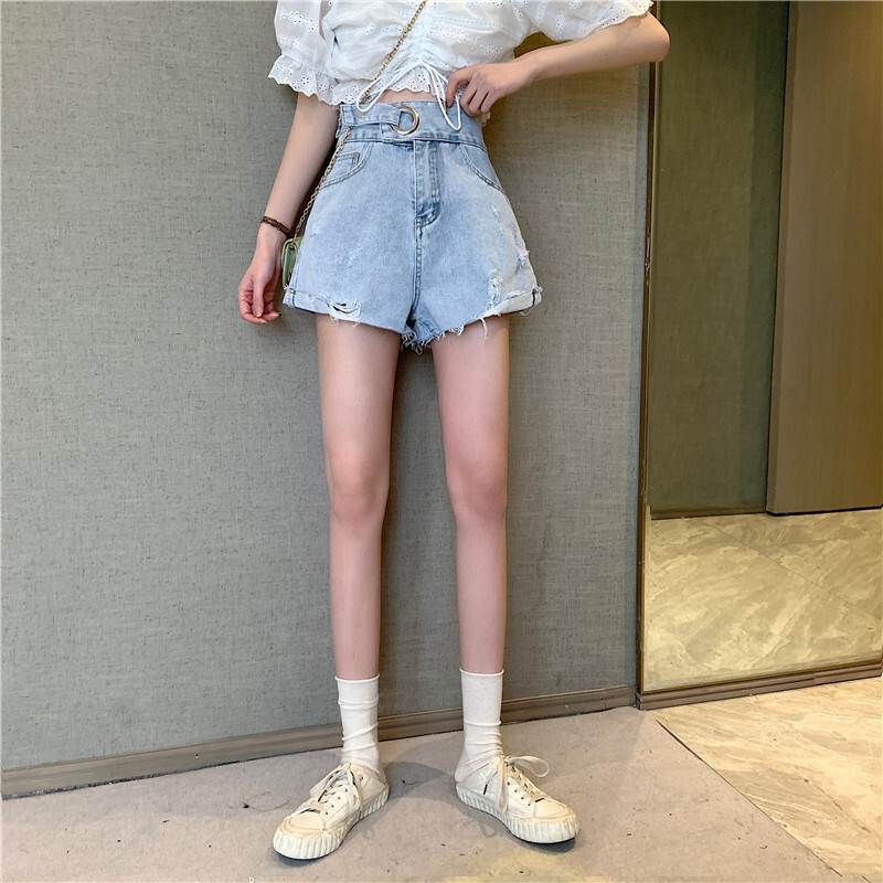 【P2倍&クーポン有】ダメージ 穴あき ベルト ポケット ボタン ヴィンテージ 2XL ボトムス パンツ レディース デニム ショートパンツ 個性的 春 夏 ミニ ショート丈 フレア ファスナー ポケット ハイウエスト 落ち感 すっきり 立体的 ハリ感 無地 S M L XL LL 3L 3XL