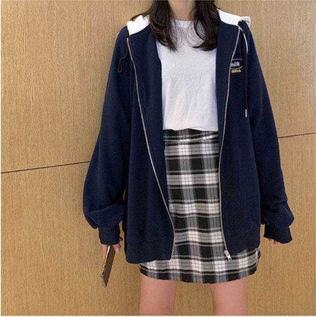 【P2倍&クーポン有】ジップアップ ジャージ トップス レディース パーカー 春 秋 長袖 ノーカラー BIGシルエット フード ファスナー ジ..