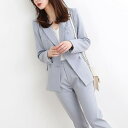 【P2倍&クーポン有】セットアップ 上下セット レディース ジャケット ストレート 春 夏 秋 アンクル丈 ミドル丈 長袖 Vネック ストレート ポケット ボタ...