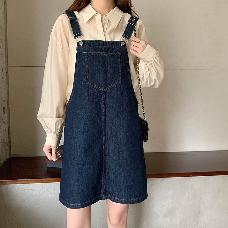 【P2倍&クーポン有】ワンピース レディース デニム 春 夏 秋 ミニ ひざ上 袖なし タイト ストレート ポケット ブルー 無地 S M L ブルーデニム 学...