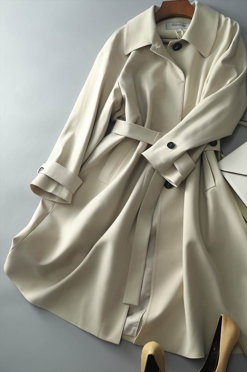 【P2倍&クーポン有】アウター レディース 上着 コート ステンカラー スプリング チェスター トレンチ ライトアウター スプリングコート 春 秋 冬 ひざ丈 ひざ下 ラグラン 襟付き ストレート レイヤード ベルト ポケット ボタン チェック柄 サイズ豊富 S M L XL LL