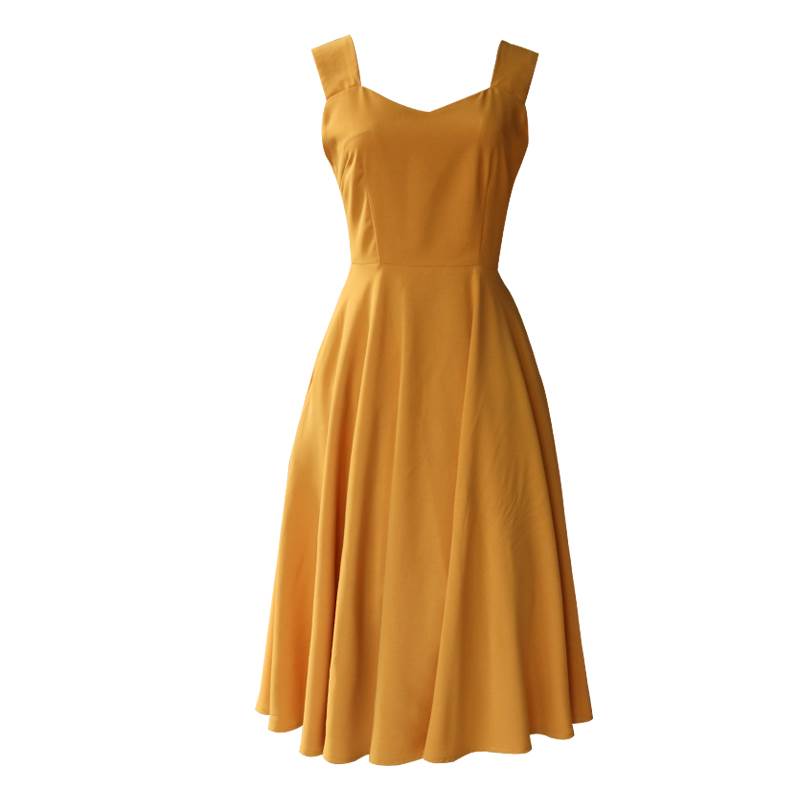 【P2倍&クーポン有】ウエストマーク 異国風 レディース スカート ワンピース ドレス 膝丈 ハーフ 袖なし タンクトップ Vネック 襟なし ノーカラー フレア...