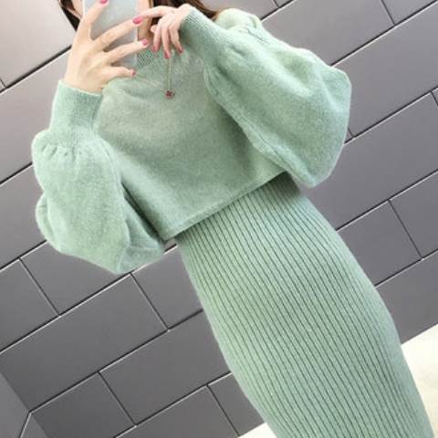 【P2倍&クーポン有】タイト スリム タイトスカート ロングスカート レディース スカート トップス ボトムス セットアップ ショート ロング クロップド丈 丈長 長袖 萌袖 Uネック 襟なし ノーカラー 細身 白 ホワイト 黒 ブラック 黄色 イエロー ピンク 緑 グリーン