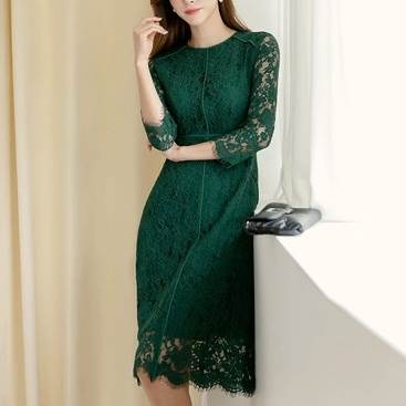 【P2倍&クーポン有】レース 刺繍 リボン ワンピース ドレス レディース オケージョンドレス ワンピドレス 個性的 春 夏 秋 冬 オールシーズン ひざ下 ミ...