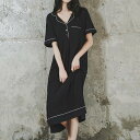 【P2倍&クーポン有】ミモレ丈 ワンピース ルームウェア パジャマ レディース ネグリジェ 部屋着 ナイトウェア 個性的 春 夏 秋 ひざ下 お尻カバー 半袖 ...