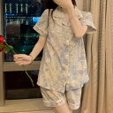 【P2倍&クーポン有】半袖 ショートパンツ ルームウェア パジャマ レディース 個性的 春 夏 秋 Vネック 襟なし 鎖骨きれい ポケット 前開き ボタン ホワ...