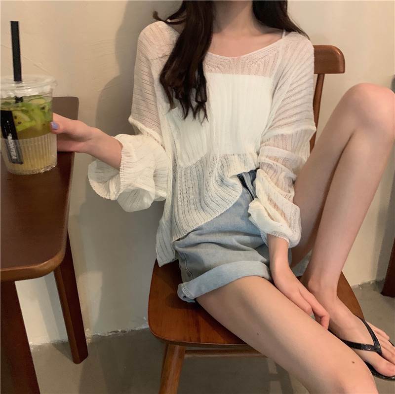 【P2倍&クーポン有】ブラウス レディース シアー素材 透明感 ミドル丈 ルーズ Tシャツ プルオーバー 長..