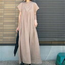 【P2倍&クーポン有】フレアワンピース ロング丈 ワンピース レディース シャツワンピース 春 夏 アンクル丈 半袖 フレア袖 ボートネック スタンドカラー フ...