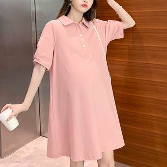 【P2倍&クーポン有】ポロカラー ワンピース レディース シャツワンピース 春 夏 ひざ丈 ミドル丈 半袖 ぽわん袖 フレア セミフレア ボタン グレー 灰色 ...