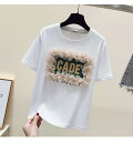 【P2倍&クーポン有】Tシャツ 英字ロゴ トップス レディース 白シャツ 個性的 春 夏 普通丈トップス 半袖 クルーネック 丸首 襟なし レース チュール フリル 透け感 ブラック 黒 ホワイト 白 柄あり S M L XL 2XL 異素材MIX 薄手 学校 バイト 旅行 カラオケ 外出