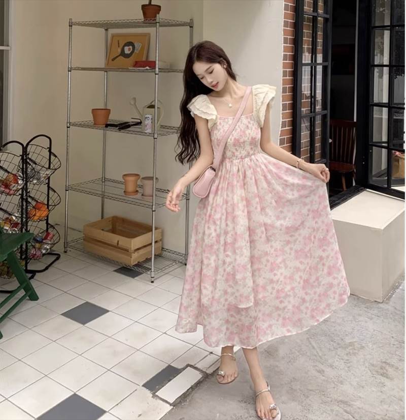 【P2倍&クーポン有】シフォン 透け感 花柄 ワンピース レディース プルオーバー ノースリーブ フレアワンピース 個性的 春 夏 ロング丈 袖なし 二の腕カバ...