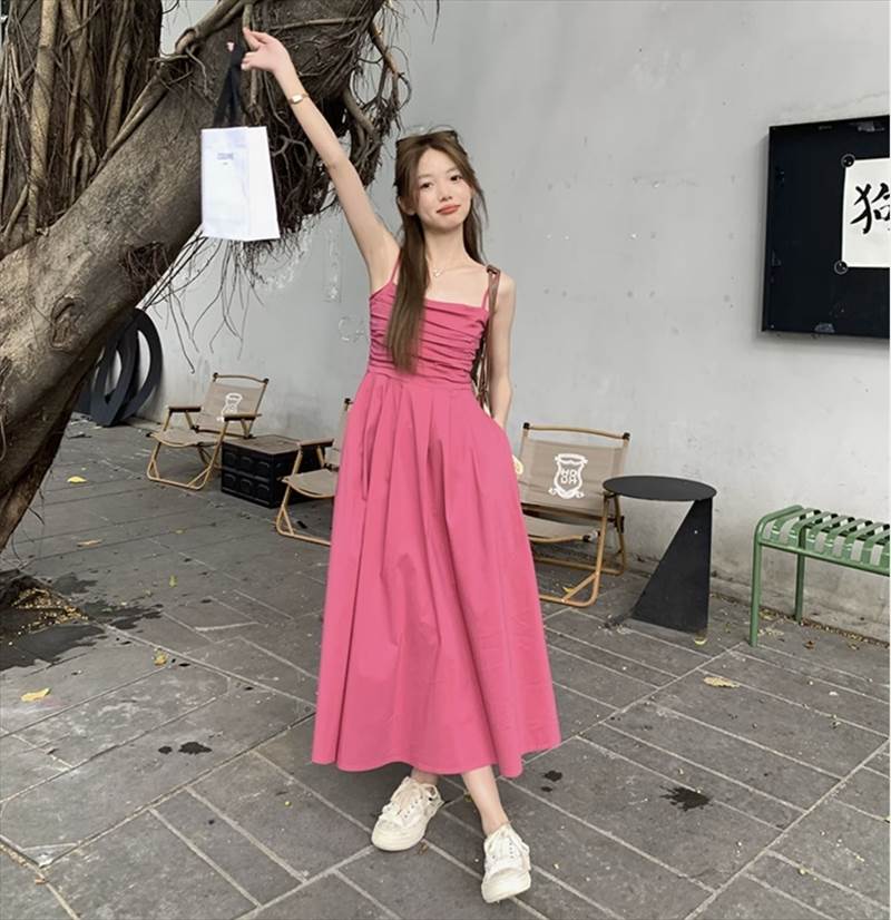 【P2倍&クーポン有】フレア スクエアネック ロング丈 ワンピース レディース ギャザー ノースリーブ キャミソール キャミワンピ 個性的 春 夏 アンクル丈 ...