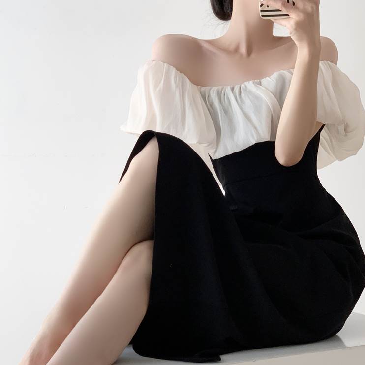 【P2倍&クーポン有】フリル オフショルダー ワンピース レディース ワンピドレス 個性的 春 夏 秋 冬 オールシーズン ロング丈 袖なし デコルテきれい ス...