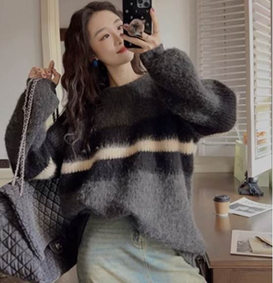 楽天市場】モコモコ（柄ボーダー）（ニット・セーター｜トップス