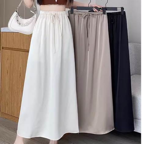【P2倍&クーポン有】セミフレア スカート ロング丈 レディース 夏 アンクル丈 フレア Aライン シフォン..