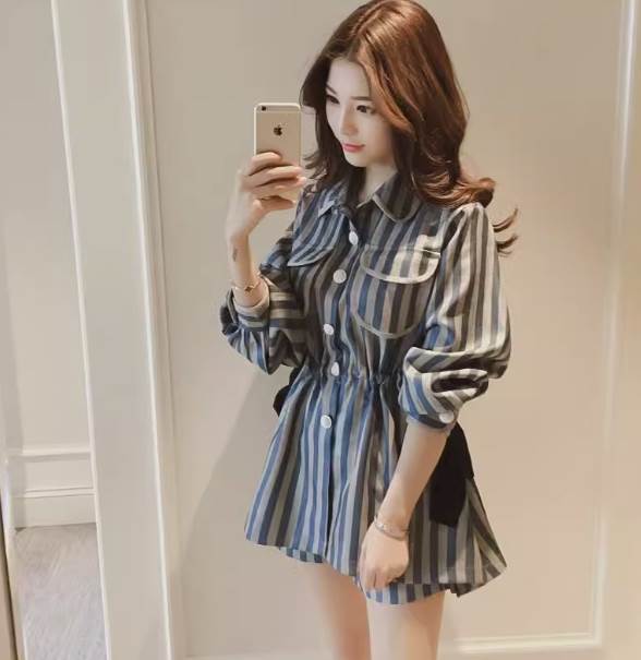 【P2倍&クーポン有】トップス ボトムス ワンピース セットアップ 上下セット レディース シャツ ブラウス ショートパンツ 個性的 春 秋 ミニ ひざ下 ショ...