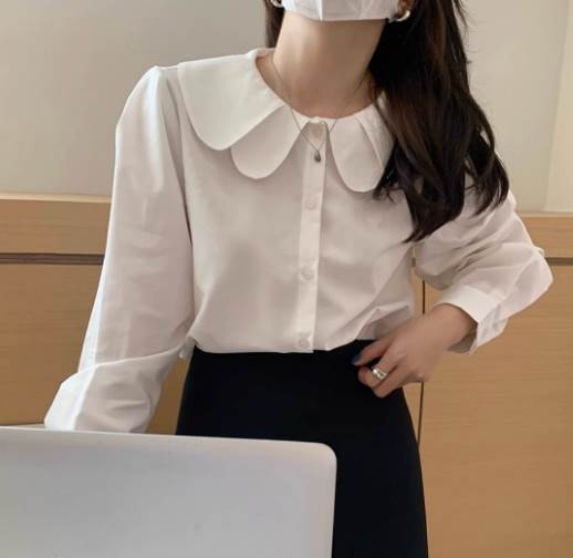 【P2倍&クーポン有】ブラウス 白シャツ トップス レディース シャツ 白トップス 個性的 春 秋 長袖 二..