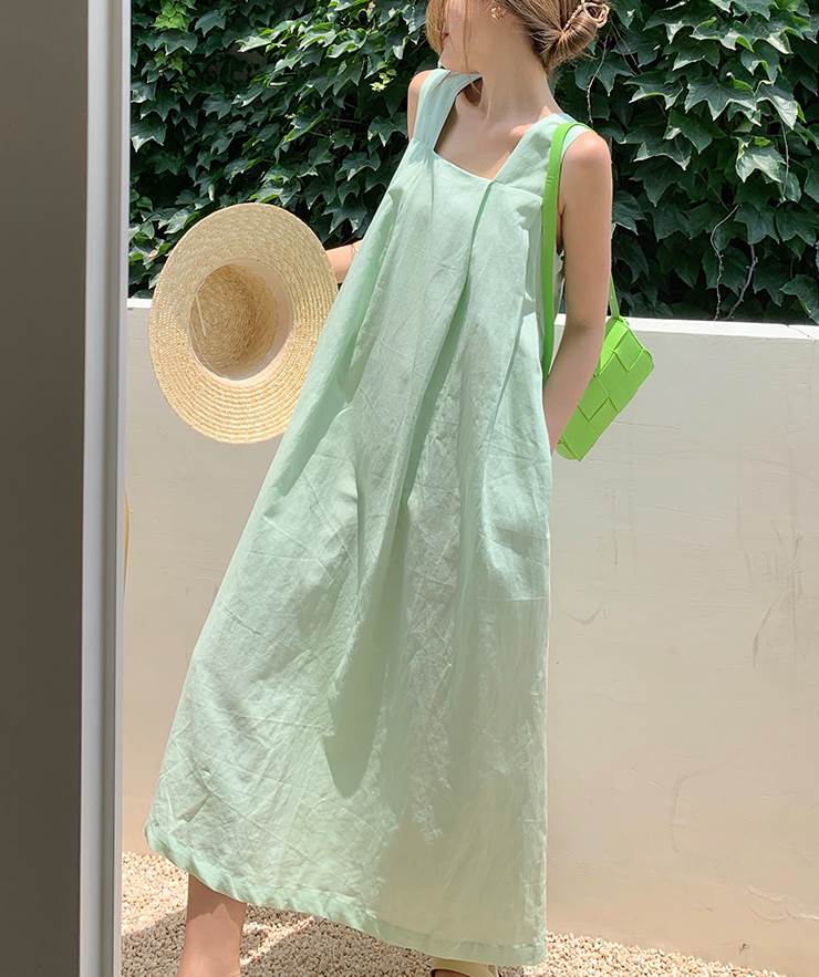 【P2倍&クーポン有】Aライン ロング丈 ワンピース レディース 春 夏 袖なし 肩だし ポケット 無地 S M L XL LL 学校 イベント リゾート 旅行 海 高原 ガーデン 外遊び 体型カバー 1枚で決まる 普段使い 着痩せ 効果 若見え 送料無料 デイリー 女子ウケ 使いやすい