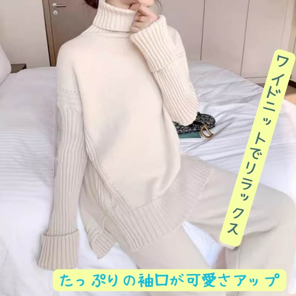タートルネックセットアップ上下セッ...
