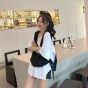 2点セット トップス セットアップ レディース Tシャツ ベスト 白シャツ 個性的 モテ 流行 トレンド 高見え 格上げ 華奢見え 細見え 無地 かわいい ガーリー キュート ラブリー きれいめ