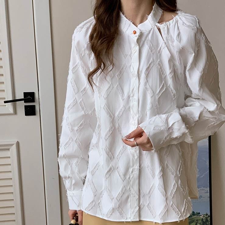 トップスレディースシャツブラウス白...