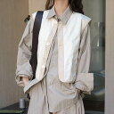 【P2倍&クーポン有】トップス レディース ベスト ジレ 個性的 春 秋 冬 普通丈トップス 袖なし 襟なし ノーカラー ボタン カーキグリーン オフホワイト 無地 S M キルティング 学校 大学 バイト 流行 トレンド 送料無料 定番 着回し 使いやすい ベーシック シンプル