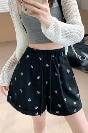 樂天商城 - 【P2倍&クーポン有】ボトムス レディース ショートパンツ 夏 ミニ ひざ上 ポケット ウエストゴム カラバリあり ブラック 黒 ピンク イエロー 黄色 柄あり サイズ豊富 S M L XL LL 2XL 綿 リゾート 旅行 海 プール 外遊び 体型カバー 普段使い 日常使い 楽ちん 美脚 脚