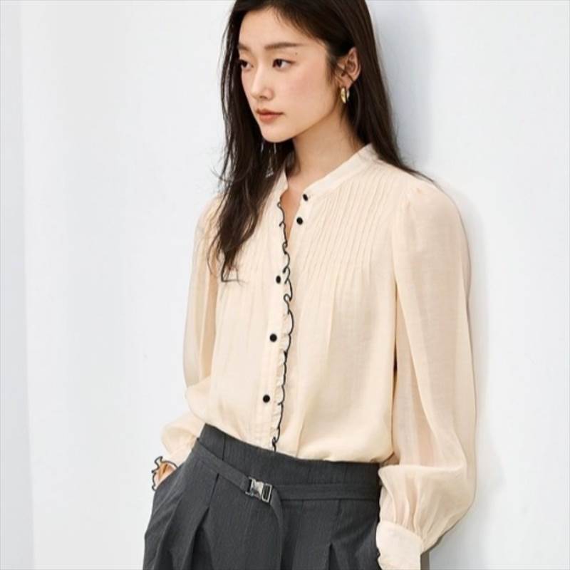 【P2倍&クーポン有】トップス レディース 長袖 シフォン ブラウス 無地 シャツ 定番 大人っぽい 清楚 エレガント 普段使い きれいめ かわいい かっこいい 大人女子 大人可愛い キュート カジュアル 大人 おしゃれ こなれ感 ガーリー モード 個性的 主役級 存在感